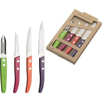 Lou Laguiole Essentiel Messerset, Edelstahl, rostfrei, Bois Teinté, 22 x 13 x 2 cm Lou Laguiole Essentiel Messerset, Edelstahl, rostfrei, Bois Teinté, 22 x 13 x 2 cm