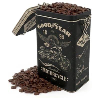 ART Retro dóza na kávu, 1,3 l, Goodyear – Motorcycle – nápad na dárek pro fanoušky motoru, originální licenční produkt (OLP), plechová dóza s víčkem aroma, dekorace do dílny ve vintage ART Retro dóza na kávu, 1,3 l, Goodyear – Motorcycle – nápad na dárek pro fanoušky motoru, originální licenční produkt (OLP), plechová dóza s víčkem aroma, dekorace do dílny ve vintage