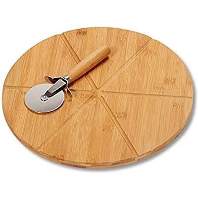 Kesper Talíř na pizzu s kráječem na pizzu, materiál: bambus certifikovaný FSC, rozměry: ø 32 cm, tloušťka: 1. 5 cm, barva: hnědá 58462 Kesper Talíř na pizzu s kráječem na pizzu, materiál: bambus certifikovaný FSC, rozměry: ø 32 cm, tloušťka: 1. 5 cm, barva: hnědá 58462