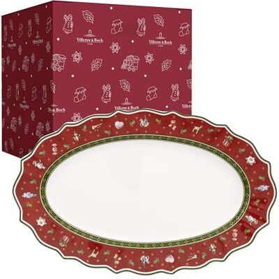 Villeroy & Boch Servírovací podnos Toy's Delight středně velká, červená a bílá, bezpečný do mikrovlnné trouby, vánoční nádobí, servírovací podnos oválný, servírovací talíř, talíř na koláč Xmas Villeroy & Boch Servírovací podnos Toy's Delight středně velká, červená a bílá, bezpečný do mikrovlnné trouby, vánoční nádobí, servírovací podnos oválný, servírovací talíř, talíř na koláč Xmas