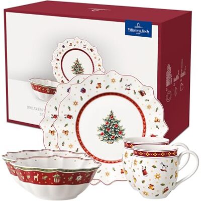 Villeroy & Boch Toy's Delight Red "Snídaně pro dva", snídaně až pro 2 osoby, 6 kusů, prémiový porcelán, bílá / červená Villeroy & Boch Toy's Delight Red "Snídaně pro dva", snídaně až pro 2 osoby, 6 kusů, prémiový porcelán, bílá / červená