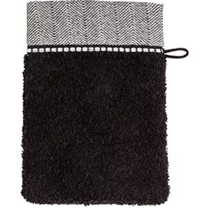 Möve Brooklyn mycí rukavice Uni s bordurou rybí kosti 15 x 20 cm z 85 % bavlny / 10 % viskózy z bambusové buničiny / 5 % len, černá Möve Brooklyn mycí rukavice Uni s bordurou rybí kosti 15 x 20 cm z 85 % bavlny / 10 % viskózy z bambusové buničiny / 5 % len, černá