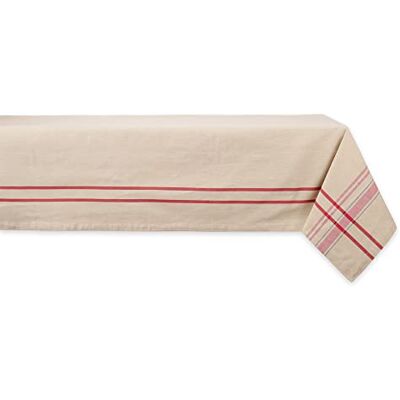 DII Ubrus ve venkovském stylu, pruhovaný, francouzský styl, 152,4 x 213,3 cm, šedá/červená DII Ubrus ve venkovském stylu, pruhovaný, francouzský styl, 152,4 x 213,3 cm, šedá/červená