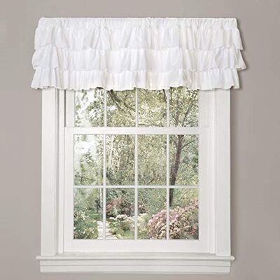 Lush Decor Belle Volant Vintage Chic Stil samostatný závěs, 213,4 x 45,7 cm (Š x D), bílý Lush Decor Belle Volant Vintage Chic Stil samostatný závěs, 213,4 x 45,7 cm (Š x D), bílý