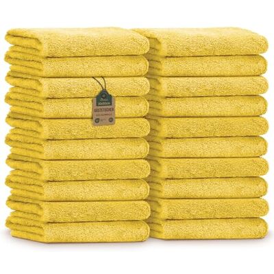 NatureMark Ručníky pro hosty – balení 20 ks (30 x 50 cm), 100% bavlna, certifikováno Öko-Tex, měkké, savé a snadno udržovatelné – do koupelny, pro hosty a wellness – žluté NatureMark Ručníky pro hosty – balení 20 ks (30 x 50 cm), 100% bavlna, certifikováno Öko-Tex, měkké, savé a snadno udržovatelné – do koupelny, pro hosty a wellness – žluté