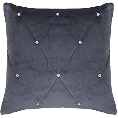 Paoletti Riva New Diamante povlak na polštář – cínová šedá – diamantové křišťálové flitry – prošívaný geometrický design – skrytý zip – 100% polyester – 45 x 45 cm (18" x 18") – vyvinuto v Gro Paoletti Riva New Diamante povlak na polštář – cínová šedá – diamantové křišťálové flitry – prošívaný geometrický design – skrytý zip – 100% polyester – 45 x 45 cm (18" x 18") – vyvinuto v Gro