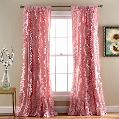Lush Decor Belle Vintage Chic okenní závěs pro obývací pokoj, jídelnu, ložnici (samostatný závěs), 137 x 213 cm, růžový Lush Decor Belle Vintage Chic okenní závěs pro obývací pokoj, jídelnu, ložnici (samostatný závěs), 137 x 213 cm, růžový