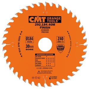 CMT ORANGE TOOLS Kreissägeblatt Feinschnitt HW 184 x 2,6 / 1,6 x 16 Z=40 15° ATB 292.184.40E für Querschnitte CMT ORANGE TOOLS Kreissägeblatt Feinschnitt HW 184 x 2,6 / 1,6 x 16 Z=40 15° ATB 292.184.40E für Querschnitte