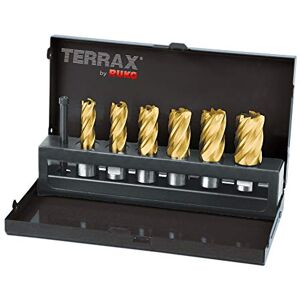 Ruko TERRAX sada vrtáků do jádra HSS-TiN s dříkem Weldon (3/4"), CBN broušené, v průmyslové kazetě, titanový nitridový povrch, vyhazovací kolík, 7dílná Ruko TERRAX sada vrtáků do jádra HSS-TiN s dříkem Weldon (3/4"), CBN broušené, v průmyslové kazetě, titanový nitridový povrch, vyhazovací kolík, 7dílná