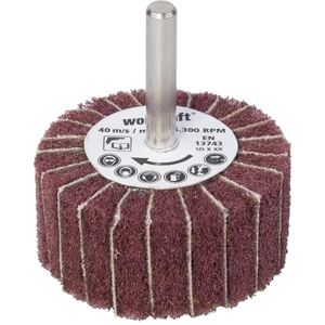wolfcraft Vliesový mop I 2032000 I Ø 50 mm I zrnitost 150 I vějířová bruska na dřevo, plech, barva I kulatý dřík wolfcraft Vliesový mop I 2032000 I Ø 50 mm I zrnitost 150 I vějířová bruska na dřevo, plech, barva I kulatý dřík