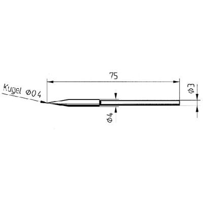 ersa Trvalý pájecí hrot rovný hrot tužky 0,4 mm 0212BDLF ersa Trvalý pájecí hrot rovný hrot tužky 0,4 mm 0212BDLF