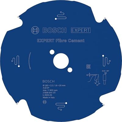 Bosch 1x EXPERT Fibre Cement pilový list, 160x2,2/1,6x20 mm, Z4 pro vláknité cementové desky, Ø 160 mm, profesionální příslušenství ruční kotoučové pily s kabelem, ponorná pila Bosch 1x EXPERT Fibre Cement pilový list, 160x2,2/1,6x20 mm, Z4 pro vláknité cementové desky, Ø 160 mm, profesionální příslušenství ruční kotoučové pily s kabelem, ponorná pila