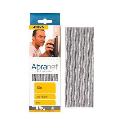 Mirka Abranet Síťové brusné proužky 70 x 198 mm suchý zip/zrnitost P80 / 10 ks/k broušení dřeva, tmele, laku, plastu / AE150F1080 Mirka Abranet Síťové brusné proužky 70 x 198 mm suchý zip/zrnitost P80 / 10 ks/k broušení dřeva, tmele, laku, plastu / AE150F1080
