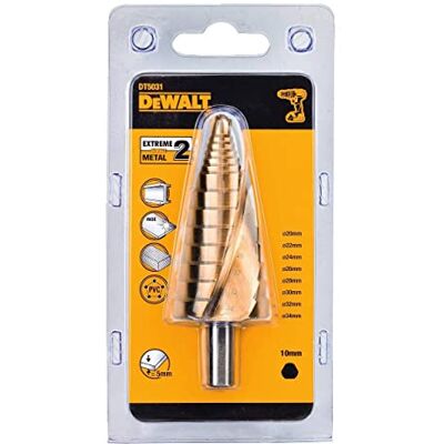 DeWalt Extreme HSS-G stupňovitý vrták DT5031 (pro použití na vrtačky, vrtání bez otřepů do oceli, železa, niklu, mosazi a plastu, pro průměr 20 – 34 mm) 1 ks DeWalt Extreme HSS-G stupňovitý vrták DT5031 (pro použití na vrtačky, vrtání bez otřepů do oceli, železa, niklu, mosazi a plastu, pro průměr 20 – 34 mm) 1 ks