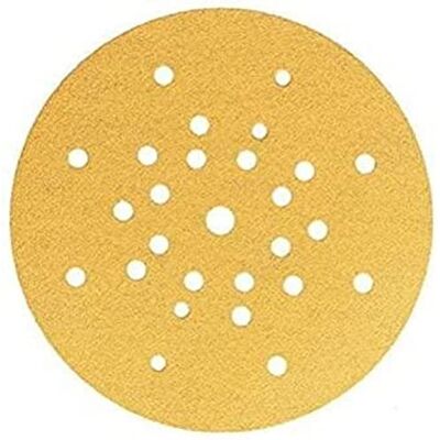 Mirka Zlatý brusný papír Ø 225 mm suchý zip 27 otvorů/zrno P120, 25 kotoučů/Pro brusky sádrokartonu Bruska na stěnu a stropu/K broušení sádry, špachtle, dřevotřísky, dřeva, laku Mirka Zlatý brusný papír Ø 225 mm suchý zip 27 otvorů/zrno P120, 25 kotoučů/Pro brusky sádrokartonu Bruska na stěnu a stropu/K broušení sádry, špachtle, dřevotřísky, dřeva, laku