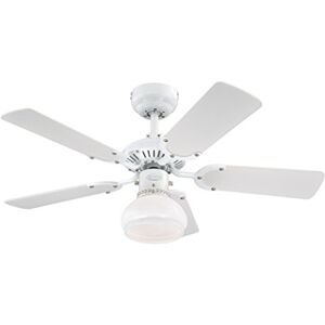Westinghouse Stropní ventilátor Lighting Princess Radiance II bílý 7870440 průměr 90 cm, provedení v bílé barvě s oboustrannými křídly v bílé/buku Westinghouse Stropní ventilátor Lighting Princess Radiance II bílý 7870440 průměr 90 cm, provedení v bílé barvě s oboustrannými křídly v bílé/buku