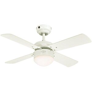 Westinghouse Lighting 7242040 stropní ventilátor s osvětlením, kov, 17 wattů, 90 x 90 x 38 cm, provedení v bílé barvě s oboustrannými křídly ve světlém javoru/bílé barvě Westinghouse Lighting 7242040 stropní ventilátor s osvětlením, kov, 17 wattů, 90 x 90 x 38 cm, provedení v bílé barvě s oboustrannými křídly ve světlém javoru/bílé barvě