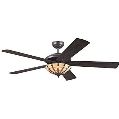 Westinghouse Lighting Comet Tiffany 7248540 stropní ventilátor s osvětlením, A++ to E, kov, 60 W, E14, espresso, 132 x 132 x 38 cm Westinghouse Lighting Comet Tiffany 7248540 stropní ventilátor s osvětlením, A++ to E, kov, 60 W, E14, espresso, 132 x 132 x 38 cm