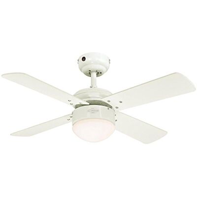 Westinghouse Lighting 7242040 stropní ventilátor s osvětlením, kov, 17 wattů, 90 x 90 x 38 cm, provedení v bílé barvě s oboustrannými křídly ve světlém javoru/bílé barvě Westinghouse Lighting 7242040 stropní ventilátor s osvětlením, kov, 17 wattů, 90 x 90 x 38 cm, provedení v bílé barvě s oboustrannými křídly ve světlém javoru/bílé barvě