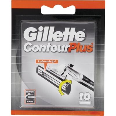 Gillette Contourplus holicí břity pro pánské holicí strojky, 10 náhradních břitů pro mokré holení s otočnou dvojitou čepelí Gillette Contourplus holicí břity pro pánské holicí strojky, 10 náhradních břitů pro mokré holení s otočnou dvojitou čepelí