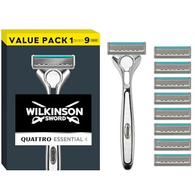 Wilkinson Sword Quattro Titanium holicí břity s pánským holicím strojkem (třídění edice nelze vybírat), 8 ks Wilkinson Sword Quattro Titanium holicí břity s pánským holicím strojkem (třídění edice nelze vybírat), 8 ks