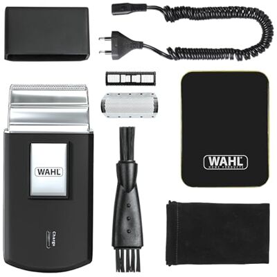 Wahl Travel Shaver – bezdrátový a dobíjecí elektrický holicí strojek pro muže, ideální na cestování, pro stříhání vlasů a vousů, kompaktní a přenosný Wahl Travel Shaver – bezdrátový a dobíjecí elektrický holicí strojek pro muže, ideální na cestování, pro stříhání vlasů a vousů, kompaktní a přenosný