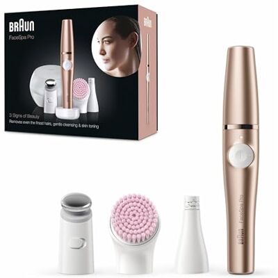Braun Dámský epilátor na obličej FaceSpa Pro, Beauty sada SE921, bronz – odstraňovač dámských vousů, kartáč na čištění obličeje, úložný box, odstraňování chloupků, čištění a napnutí pokožky, vodotěsný Braun Dámský epilátor na obličej FaceSpa Pro, Beauty sada SE921, bronz – odstraňovač dámských vousů, kartáč na čištění obličeje, úložný box, odstraňování chloupků, čištění a napnutí pokožky, vodotěsný