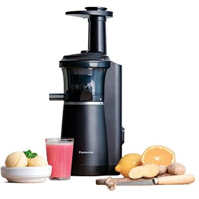 Panasonic Slow Juicer MJ-L501KXE, elektrický odšťavňovač ovoce a zeleniny, 150 W, ušlechtilá ocel a plast, štíhlý a kompaktní design, nástavec pro mražené přísady, černý Panasonic Slow Juicer MJ-L501KXE, elektrický odšťavňovač ovoce a zeleniny, 150 W, ušlechtilá ocel a plast, štíhlý a kompaktní design, nástavec pro mražené přísady, černý