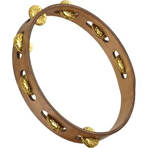 Meinl Percussion Traditional Wood Tambourine 1-reihiges Tamburin Durchmesser 10 Zoll Siam Eiche / Messing, Walnut Brown / Natur (TA1V-WB) Meinl Percussion Traditional Wood Tambourine 1-reihiges Tamburin Durchmesser 10 Zoll Siam Eiche / Messing, Walnut Brown / Natur (TA1V-WB)