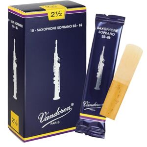 VANDOREN SR2025 listy pro sopránový saxofon (tloušťka 2,5), 10 kusů VANDOREN SR2025 listy pro sopránový saxofon (tloušťka 2,5), 10 kusů