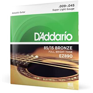 D'Addario Kytarové struny westernová kytara kytarové struny akustická kytara struny westernová kytara nejoblíbenější značka struny na světě EZ890 85/15 bronzová super světlo (09–45) D'Addario Kytarové struny westernová kytara kytarové struny akustická kytara struny westernová kytara nejoblíbenější značka struny na světě EZ890 85/15 bronzová super světlo (09–45)