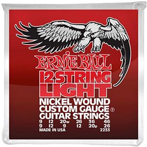 Ernie Ball struny pro elektrickou kytaru Light, pro struny 12, vinutí niklu, tloušťka 9–46 Ernie Ball struny pro elektrickou kytaru Light, pro struny 12, vinutí niklu, tloušťka 9–46