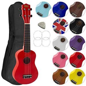 Mad About Sopránové ukulele SU8-RD v červené barvě s gigbagem zdarma, trsátkem a náhradními strunami – skvělé pro školy a začátečníky Mad About Sopránové ukulele SU8-RD v červené barvě s gigbagem zdarma, trsátkem a náhradními strunami – skvělé pro školy a začátečníky