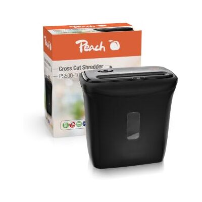 Peach Skartovačka na malé částice, skartovačka – 6 listů – 11 litrů / 80 A4–4 × 28 mm, velikost částic (P-4) – v souladu s GDPR – PS500-10 Peach Skartovačka na malé částice, skartovačka – 6 listů – 11 litrů / 80 A4–4 × 28 mm, velikost částic (P-4) – v souladu s GDPR – PS500-10