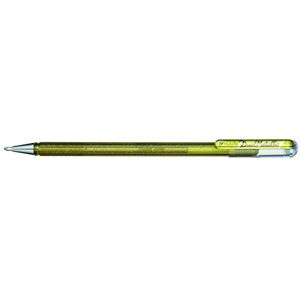 Pentel K110-DXX Dual Metallic Hybrid Dual Metallic Gelové pero, třpytivý gel, balení 12 ks, 2 různé barevné efekty na světlé/tmavém papíru, zlaté Pentel K110-DXX Dual Metallic Hybrid Dual Metallic Gelové pero, třpytivý gel, balení 12 ks, 2 různé barevné efekty na světlé/tmavém papíru, zlaté