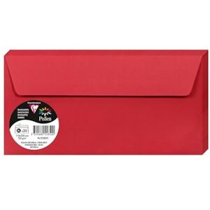 Clairefontaine 5585C – balení s 20 obálkami pylu, formát DL, 110 x 220 mm, 120 g, ideální pro korespondenci a pozvánky, třešňově červená, 1 balení Clairefontaine 5585C – balení s 20 obálkami pylu, formát DL, 110 x 220 mm, 120 g, ideální pro korespondenci a pozvánky, třešňově červená, 1 balení