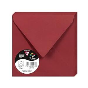 Clairefontaine 5888C – balení s 20 obálkami pylu, 140 x 140 mm, 120 g, ideální pro pozvánky a korespondenci, Bordeaux, 1 balení Clairefontaine 5888C – balení s 20 obálkami pylu, 140 x 140 mm, 120 g, ideální pro pozvánky a korespondenci, Bordeaux, 1 balení