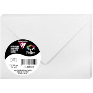 Clairefontaine 54030C – balení s 20 obálkami pylu, 7,5 × 10 cm, 120 g, bílá perleť, ideální pro vaše pozvánky a korespondenci, 1 balení Clairefontaine 54030C – balení s 20 obálkami pylu, 7,5 × 10 cm, 120 g, bílá perleť, ideální pro vaše pozvánky a korespondenci, 1 balení
