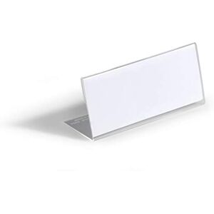 Durable Štítek se jménem stolu L stojánek (jmenovky stolu z akrylu, 61 x 150 mm) 10 kusů, transparentní, 805419 Durable Štítek se jménem stolu L stojánek (jmenovky stolu z akrylu, 61 x 150 mm) 10 kusů, transparentní, 805419