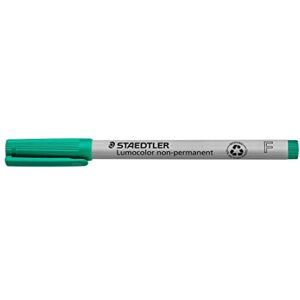 Staedtler Fóliové pero Lumocolor, zelené, rozpustné ve vodě, vyrobeno v Německu, dlouhá životnost, F-špička s šířkou řádku cca 0,6 mm, 10 zelených univerzálních tužek v kartonovém pouzdře, 316-5 Staedtler Fóliové pero Lumocolor, zelené, rozpustné ve vodě, vyrobeno v Německu, dlouhá životnost, F-špička s šířkou řádku cca 0,6 mm, 10 zelených univerzálních tužek v kartonovém pouzdře, 316-5