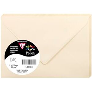 Clairefontaine 5440C Pakung mit 20 Umschläge Pollen, 75x100mm, 120g, Miniformat, ideal für Einladungen und Korrespondenz, Elfenbein, 1 Pack Clairefontaine 5440C Pakung mit 20 Umschläge Pollen, 75x100mm, 120g, Miniformat, ideal für Einladungen und Korrespondenz, Elfenbein, 1 Pack