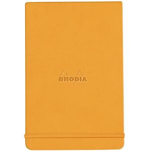 Rhodia 118258C tkaná látka, slonová kost, mikroperforovaná gumičkou, 90 g, 7,5 x 12 cm, 96 listů, Oranžová A5 Rhodia 118258C tkaná látka, slonová kost, mikroperforovaná gumičkou, 90 g, 7,5 x 12 cm, 96 listů, Oranžová A5