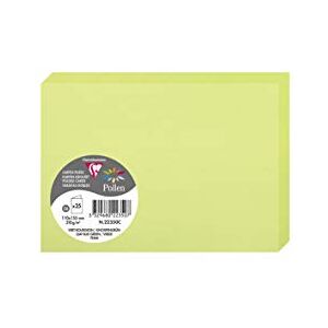 Clairefontaine 22350C balení s 25 dvojitými kartami pyl, 210 g, ve formátu C6, 110 x 155 mm, pupenová zelená Clairefontaine 22350C balení s 25 dvojitými kartami pyl, 210 g, ve formátu C6, 110 x 155 mm, pupenová zelená