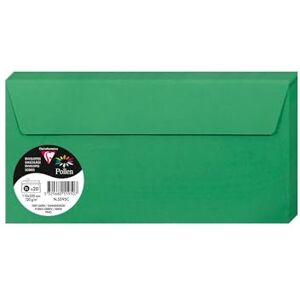 Clairefontaine 5595C balení s 20 obálkami pyl, formát DL, 110 x 220 mm, 120 g, ideální pro korespondenci a pozvánky, jedlová zelená, 1 balení Clairefontaine 5595C balení s 20 obálkami pyl, formát DL, 110 x 220 mm, 120 g, ideální pro korespondenci a pozvánky, jedlová zelená, 1 balení