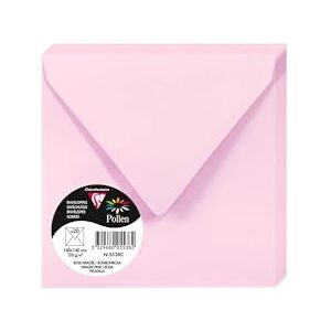 Clairefontaine 5538C – balení s 20 obálkami pylu 14 × 14 cm, 120 g, s podšívkou, ideální pro pozvánky a korespondenci, prémiový hladký papír, jemně růžová, 1 balení Clairefontaine 5538C – balení s 20 obálkami pylu 14 × 14 cm, 120 g, s podšívkou, ideální pro pozvánky a korespondenci, prémiový hladký papír, jemně růžová, 1 balení