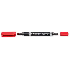 Staedtler Dvojitý popisovač Lumocolor, červený, odolný proti rozmazání a vodě na téměř všech površích, silná a tenká špička, doplňovací, dlouhá životnost, 10 zvýrazňovačů v kartonovém pouzdře, 348-2 Staedtler Dvojitý popisovač Lumocolor, červený, odolný proti rozmazání a vodě na téměř všech površích, silná a tenká špička, doplňovací, dlouhá životnost, 10 zvýrazňovačů v kartonovém pouzdře, 348-2