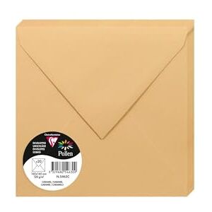 Clairefontaine 5463C balení s 20 obálkami pyl, 165 x 165 mm, 120 g, ideální pro pozvánky a korespondenci, karamel, 1 balení Clairefontaine 5463C balení s 20 obálkami pyl, 165 x 165 mm, 120 g, ideální pro pozvánky a korespondenci, karamel, 1 balení