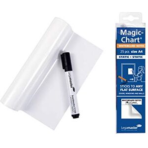 Legamaster Magic-Chart Whiteboard Notes – staticky samolepicí – bílá – omyvatelná a přepisovatelná – vč. 1 popisovače – 25 listů DIN A4 Legamaster Magic-Chart Whiteboard Notes – staticky samolepicí – bílá – omyvatelná a přepisovatelná – vč. 1 popisovače – 25 listů DIN A4