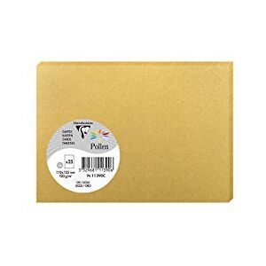Clairefontaine 111390C Packung mit 25 Karten Pollen 11x15,5 cm 210g, ideal für Ihre Korrespondenz und Einladungen, Gold, 1 Pack Clairefontaine 111390C Packung mit 25 Karten Pollen 11x15,5 cm 210g, ideal für Ihre Korrespondenz und Einladungen, Gold, 1 Pack