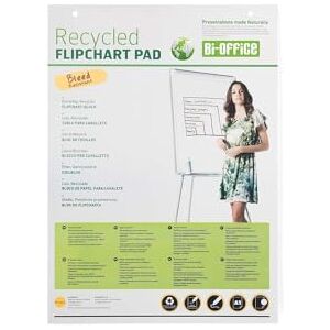 Bi-Office Earth Flipchartblock aus Recyclingpapier, A1, Blanko, 40 Blättern, 55 g/m², 5 Flipchartblöcke Bi-Office Earth Flipchartblock aus Recyclingpapier, A1, Blanko, 40 Blättern, 55 g/m², 5 Flipchartblöcke